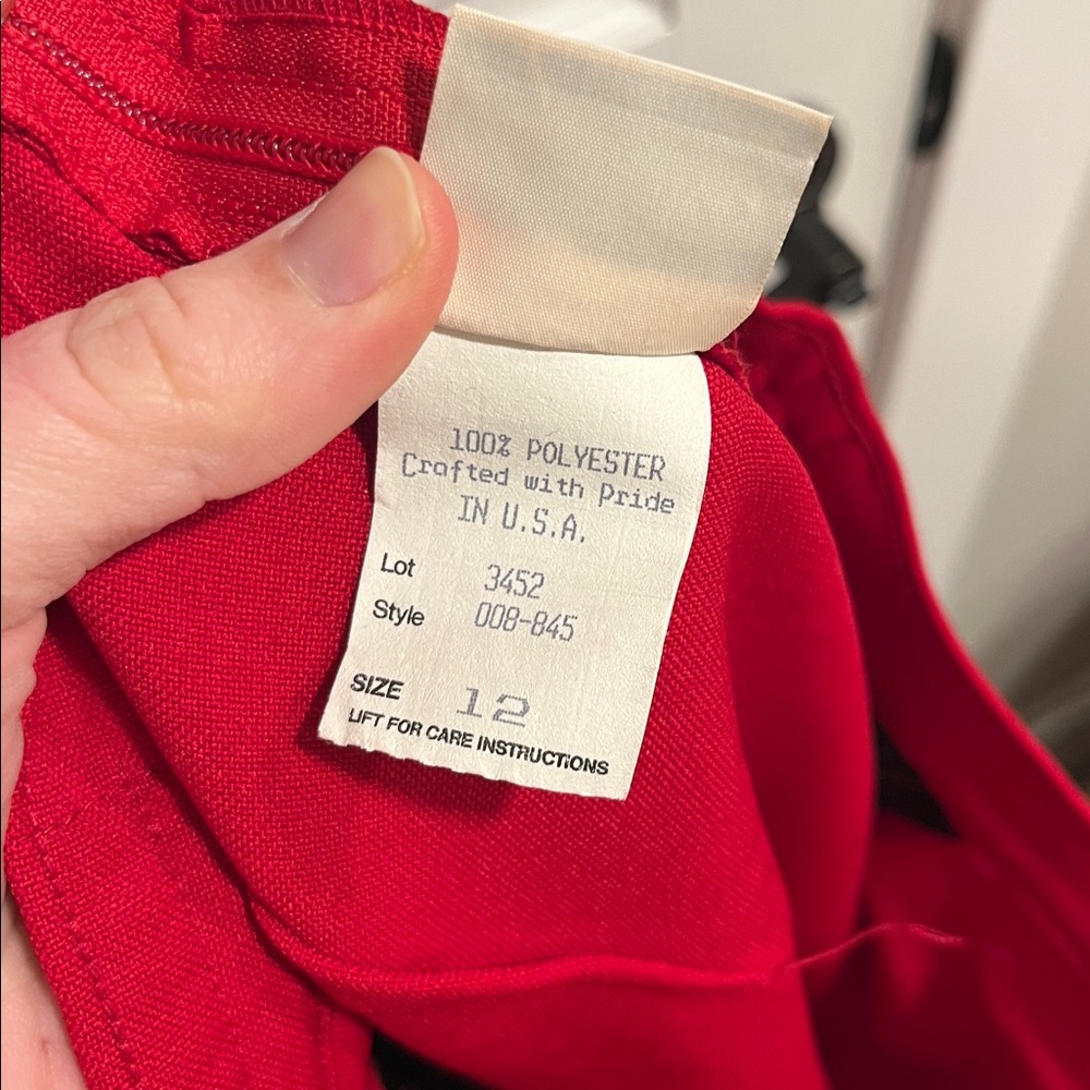 Vintage Red Pencil Skirt with Pockets Made in USA Size 12 - Picture 6 of 10
